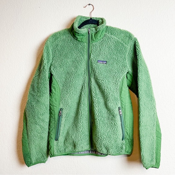 Patagonia Jackets & Blazers - Patagonia Vintage Deep Pile Fleece Jacket Full Zip Vibrant Moss Green Large
